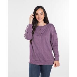 Heather Purple Henley Sweater - S